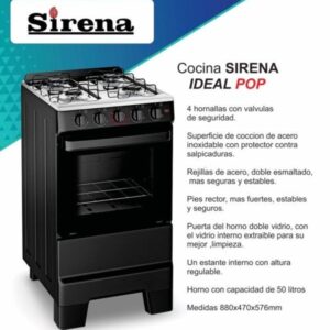COCINA SIRENA NEGRA MULTIGAS-SOLO EFECTIVO