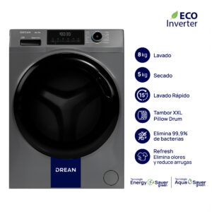 LAVASECARROPAS DREAN LSCDR0805SGO C.FRONTAL ECOINVERTER 8 Kg GRIS