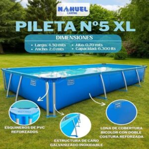 PILETA NAHUEL Nº 5XL 4,50X2,00X0,70 (R)