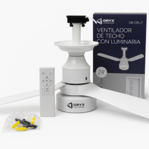 VENTILADOR DE TECHO ORYX OR-CFL-7 CON LUMINARIA Y CONTROL REMOTO (R)