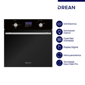 HORNO A GAS DREAN- EMPOTRABLE 60CM DIGITAL HGDR601CN INOX.