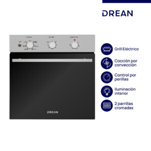 HORNO ELECTRICO DREAN -EMPOTRABLE-60CM -INOX-HEDR600CI