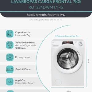 LAVARROPAS  CANDY RO1274DWMT 7KG 1200RPM WIFI-INVERTER(R)