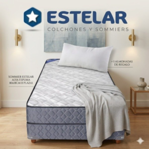 SOMMIER ESTELAR ESPUMA 80X18CM - 1 PLAZA + ALMOHADAS DE REGALO (R)