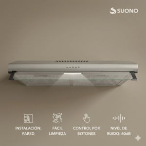 CAMPANA EXTRACTORA COCINA SUONO 200W ACERO HOG0419ACE (R)