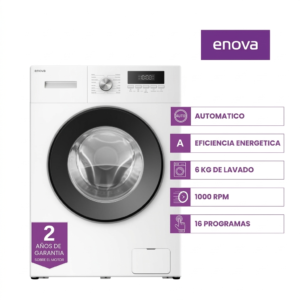 LAVARROPAS ENOVA 6KG-1000RPM-16 PROGRAMAS (R)