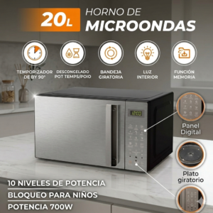 MICROONDAS LUSQTOFF 20LTS DIGITAL LQE74 (R)