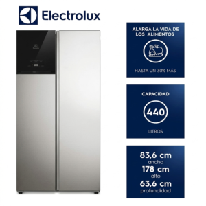 HELADERA NO FROST SIDE BY SIDE ELECTROLUX ES40S 431 LTS (R)
