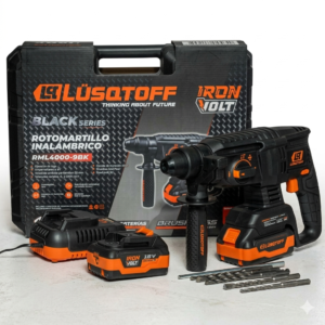 ROTOMARTILLO INALÁMBRICO LUSQTOFF 18V BRUSHLESS CON BATERÍAS RML40009BK (R)