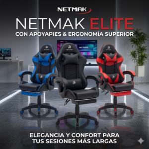 SILLA GAMER APOYA PIES NETMARK (R)
