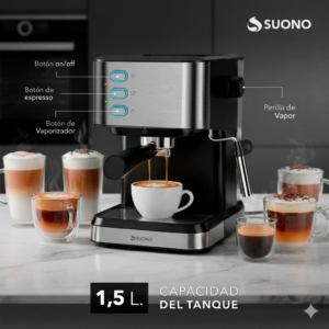 CAFETERA ESPRESSO SUONO 20 BAR ESPUMADOR HOG0389ACE (R)